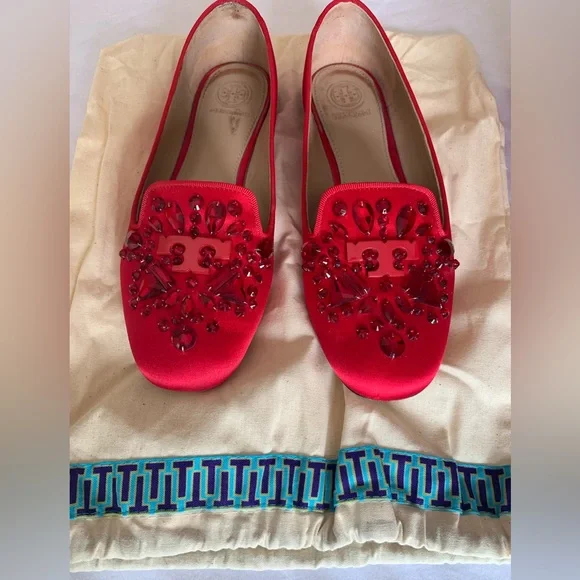 Tory Burch Delphine Logo Satin Loafer - Picture 6 of 12